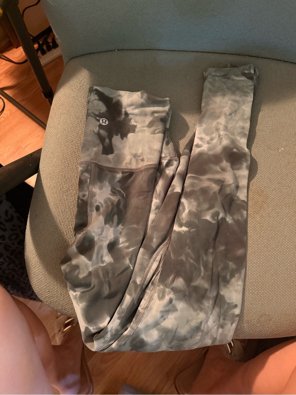 lululemon athletica Green and cream Tie-Dye Leggings
